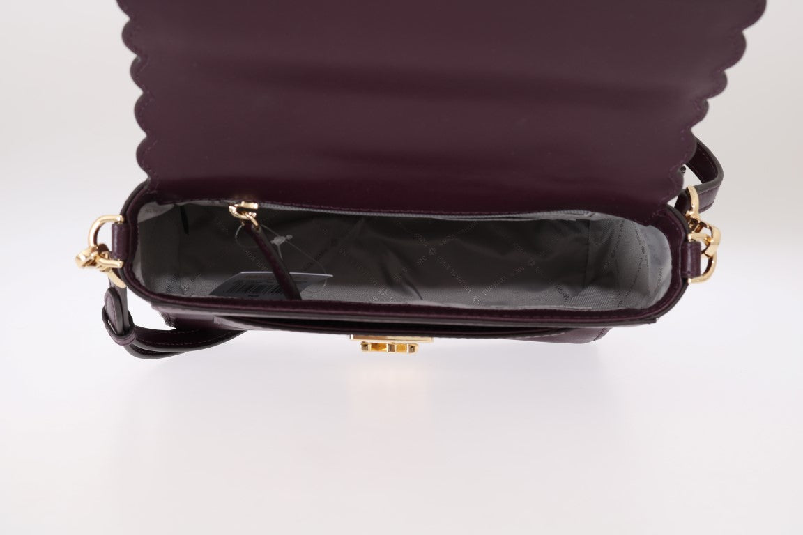 Elegant Purple Leather Mindy Shoulder Bag