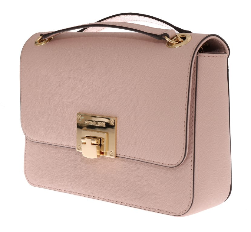 Elegant Ballet Pink Leather Shoulder Bag