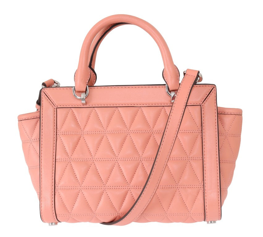 Elegant Peach Leather Shoulder Bag