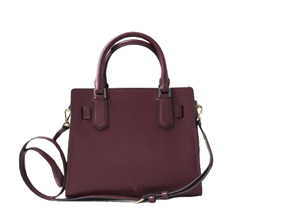 Hamilton Small Grained Leather Satchel Crossbody Bag Handbag (Merlot Solid)