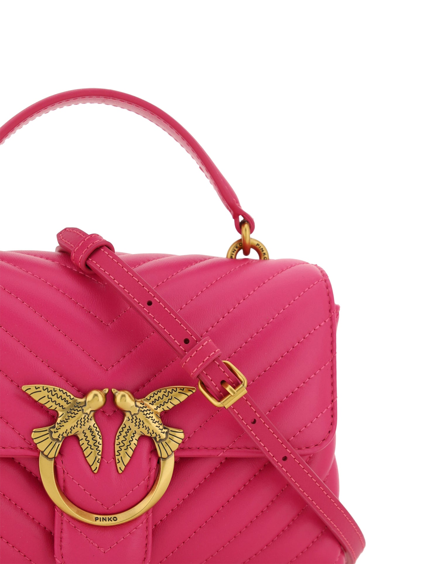 Chic Pink Quilted Leather Mini Handbag