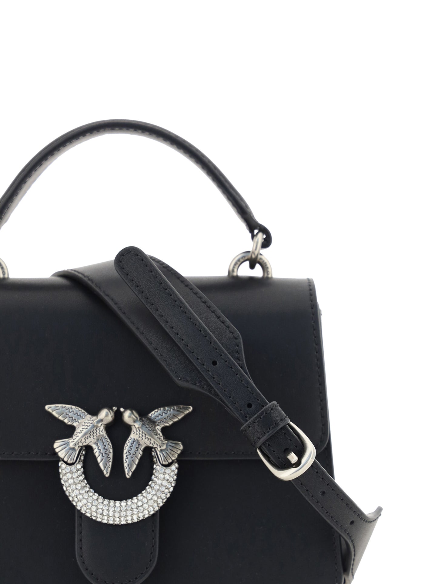 Elegant Black Calfskin Shoulder Handbag