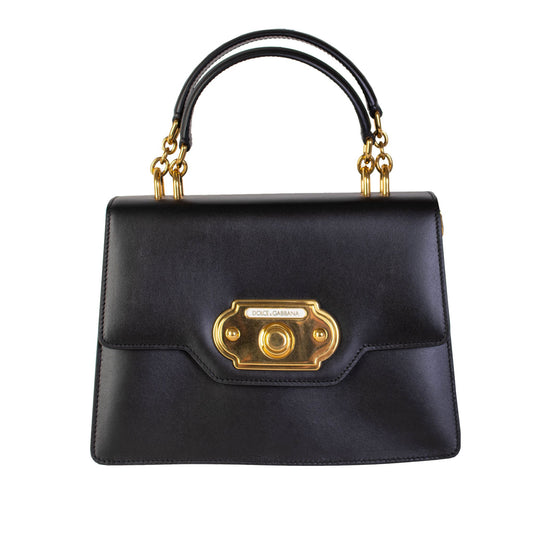 Black Leather Welcome Handbag