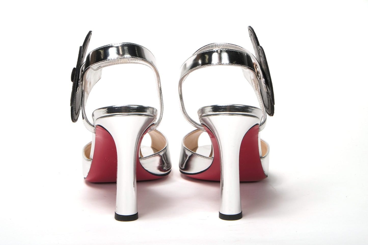 Silver/Black Pansy 85 Specchio Heels