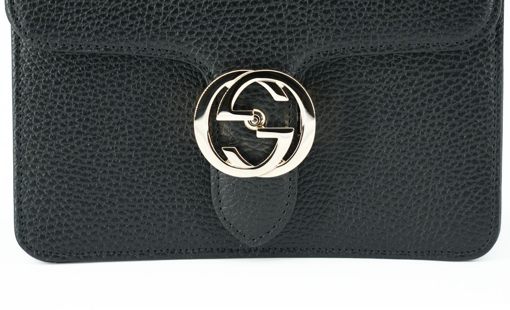 Elegant Black Leather Shoulder Bag