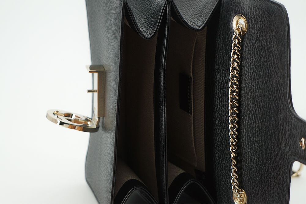 Elegant Black Leather Shoulder Bag