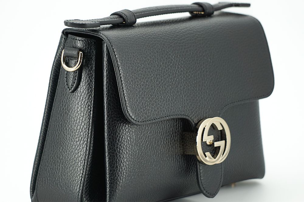 Elegant Black Leather Chain Shoulder Bag