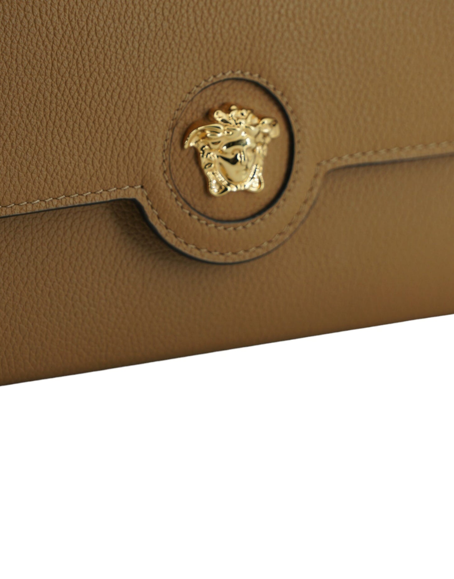 Brown Calf Leather Medusa Wallet