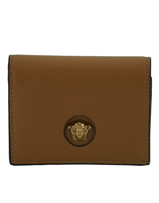 Brown Calf Leather Compact Wallet