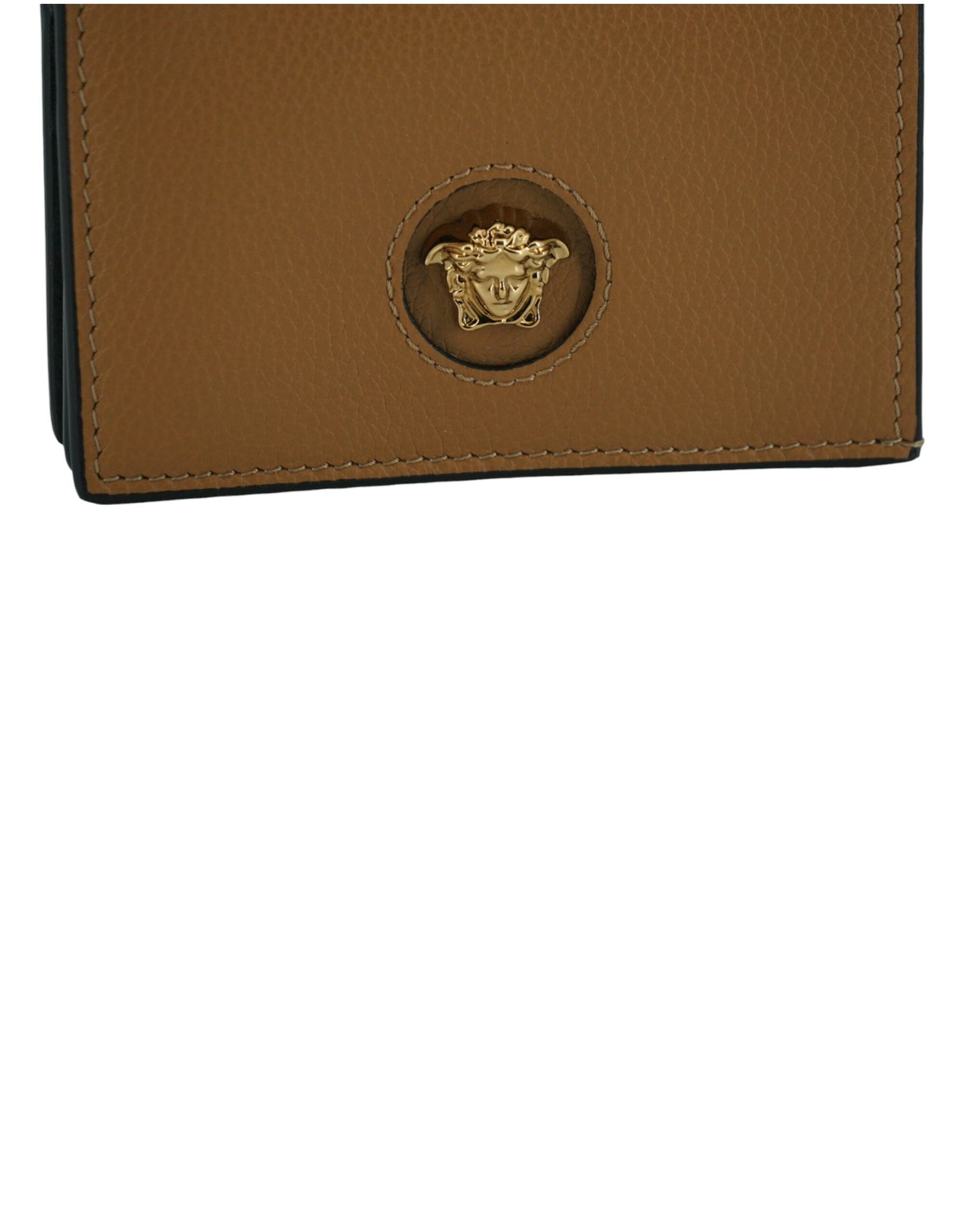 Brown Calf Leather Compact Wallet