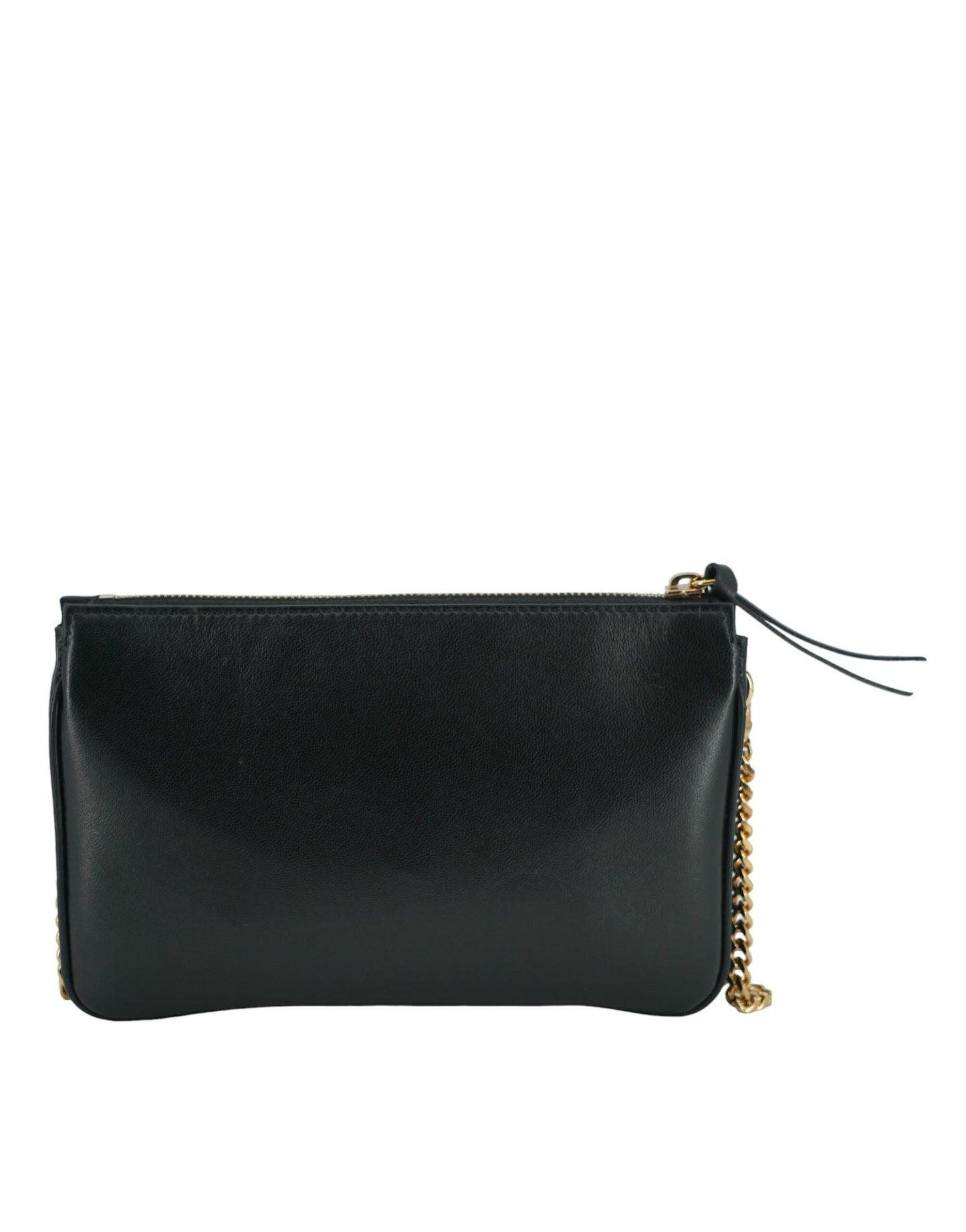 Black Lamb Leather Pouch Crossbody Bag