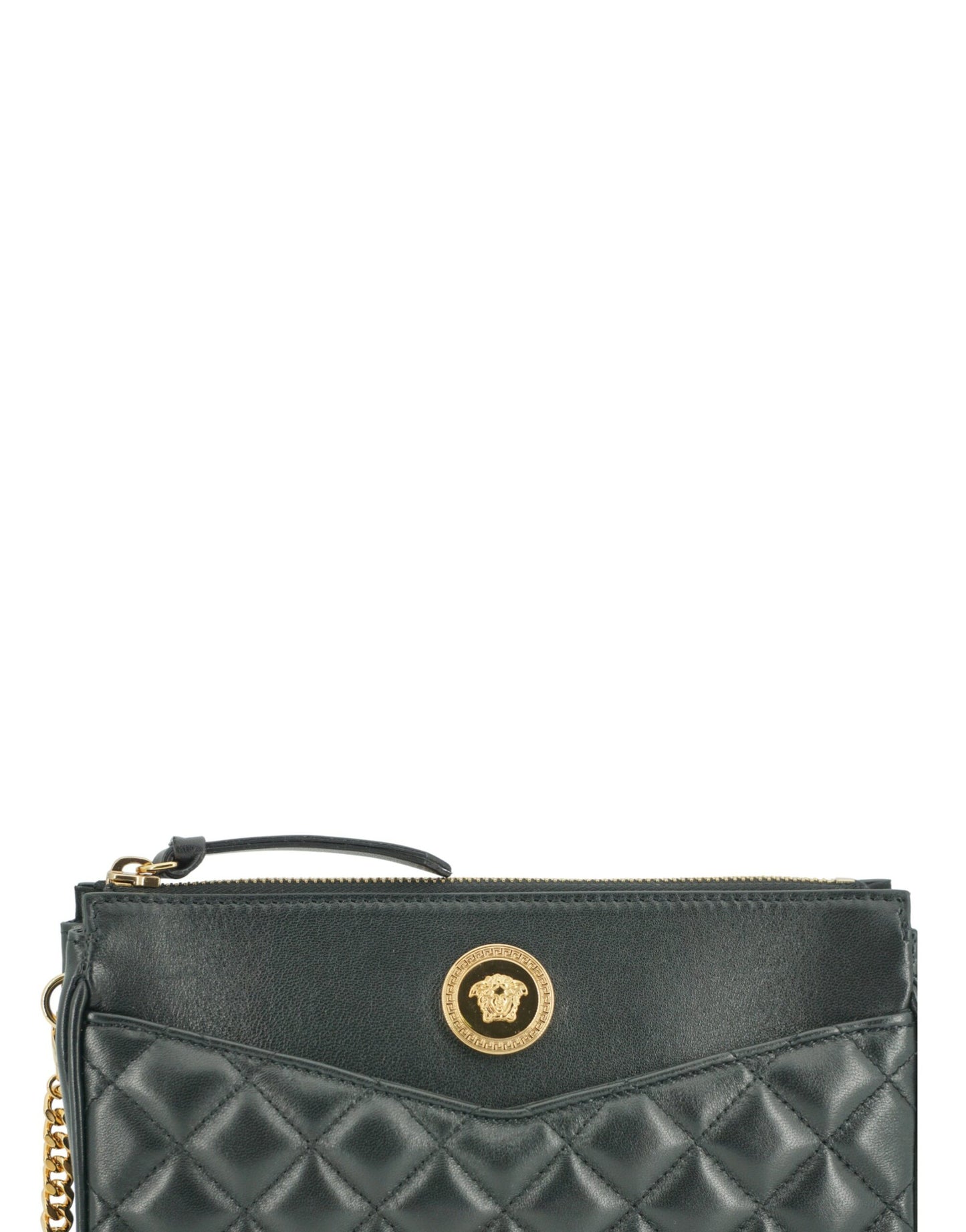 Black Lamb Leather Pouch Crossbody Bag