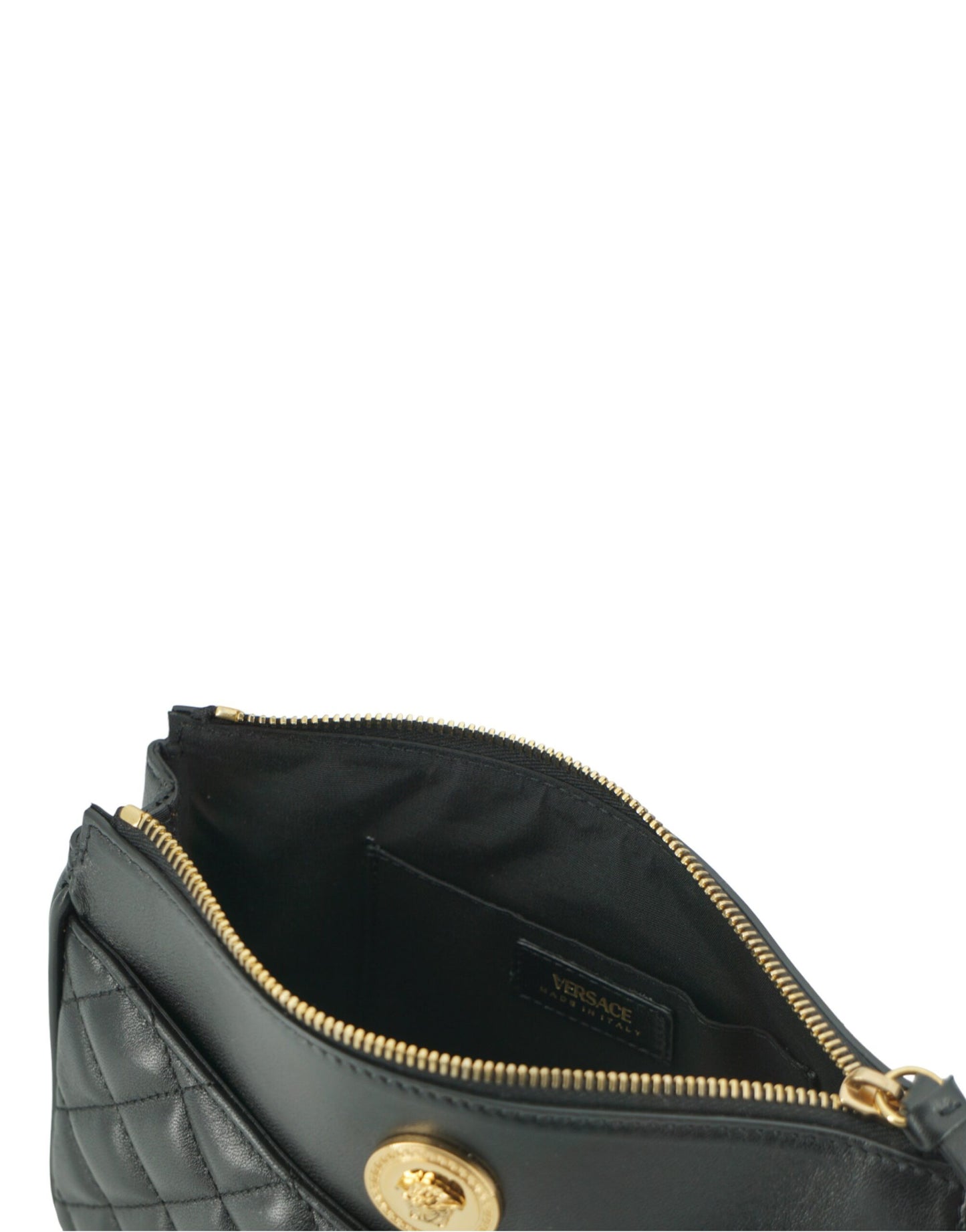 Black Lamb Leather Pouch Crossbody Bag