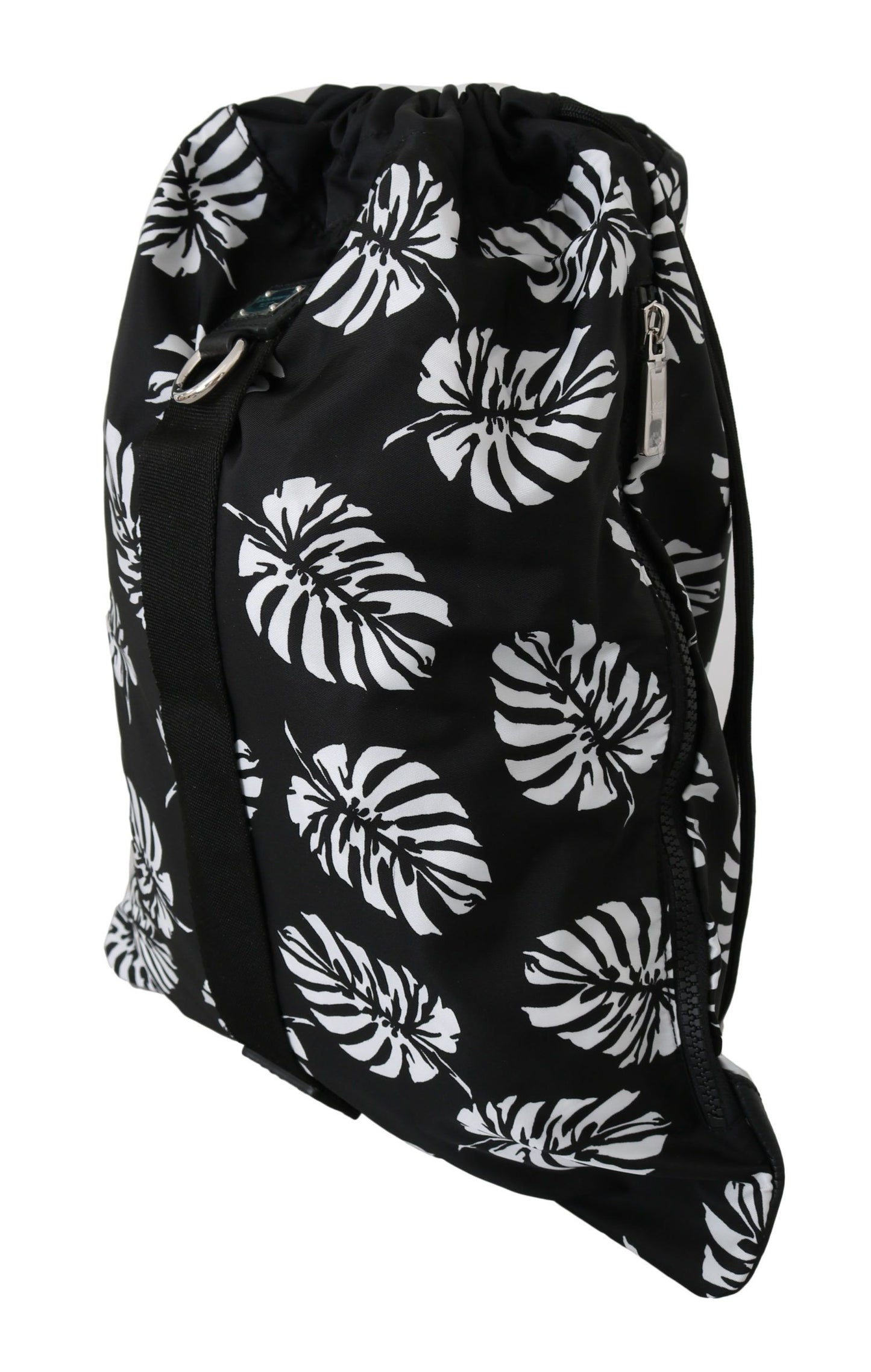 Sleek Black Palm Leaves Backpack