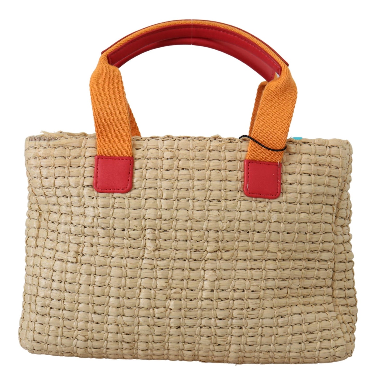 Chic Beige Multicolor Straw Tote