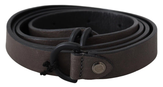 Elegant Brown Leather Waist Belt with Buckle