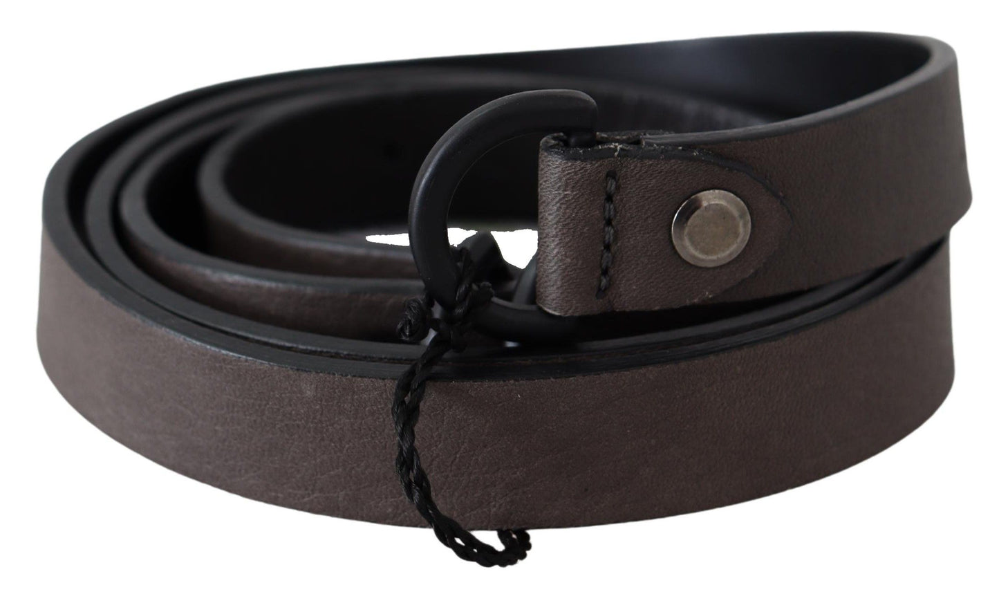 Elegant Brown Leather Waist Belt with Buckle