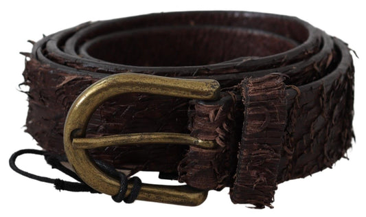 Elegant Dark Brown Leather Waist Belt