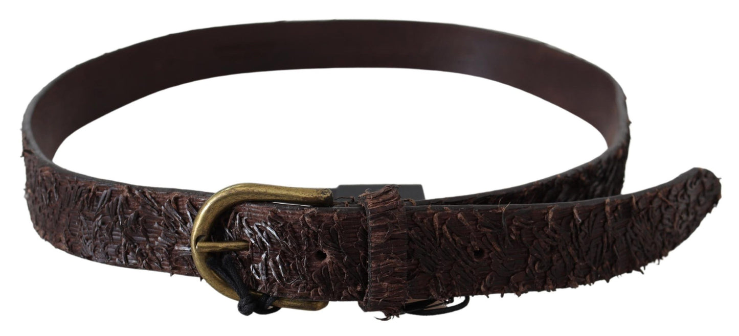 Elegant Dark Brown Leather Waist Belt