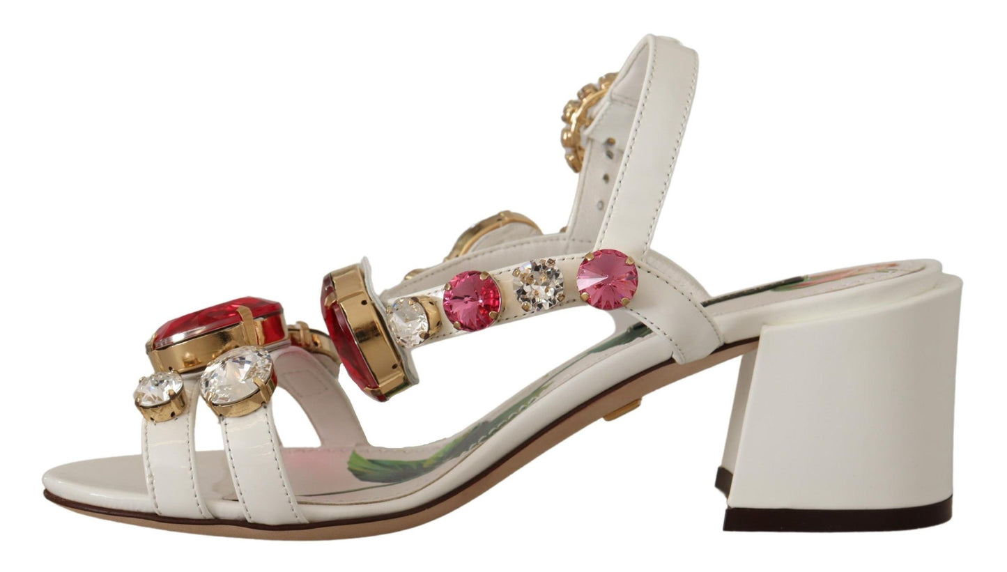 Elegant Strappy Sandals with Pink Roses and Crystals