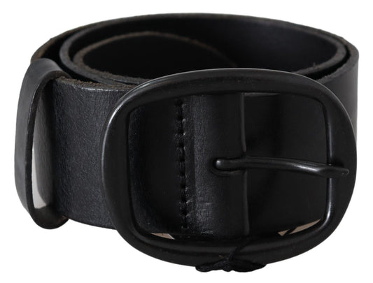 Elegant Black Leather Waist Belt