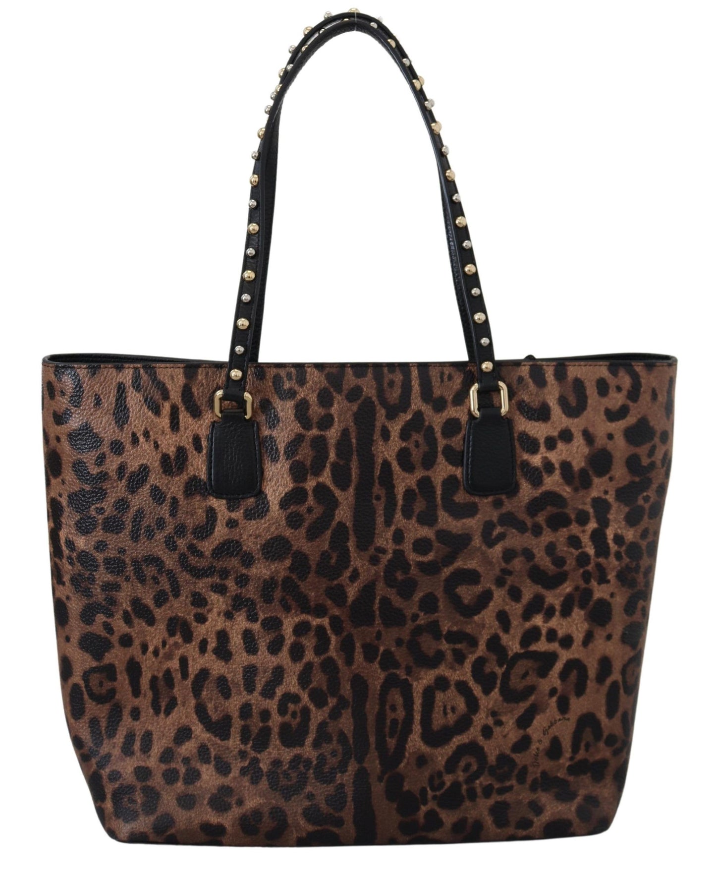 Glam Leopard Print Leather Tote