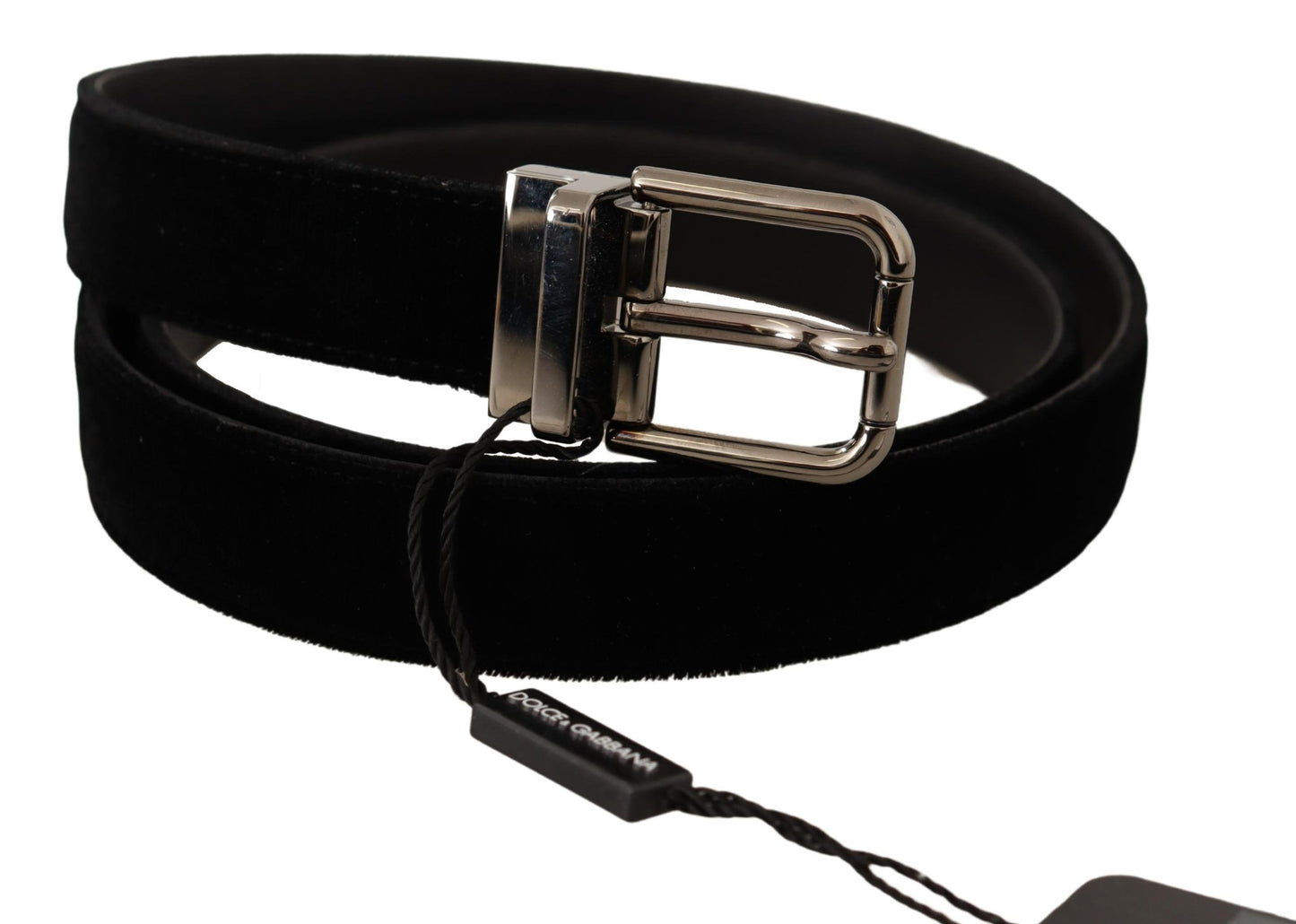 Elegant Black Viscose Leather Belt