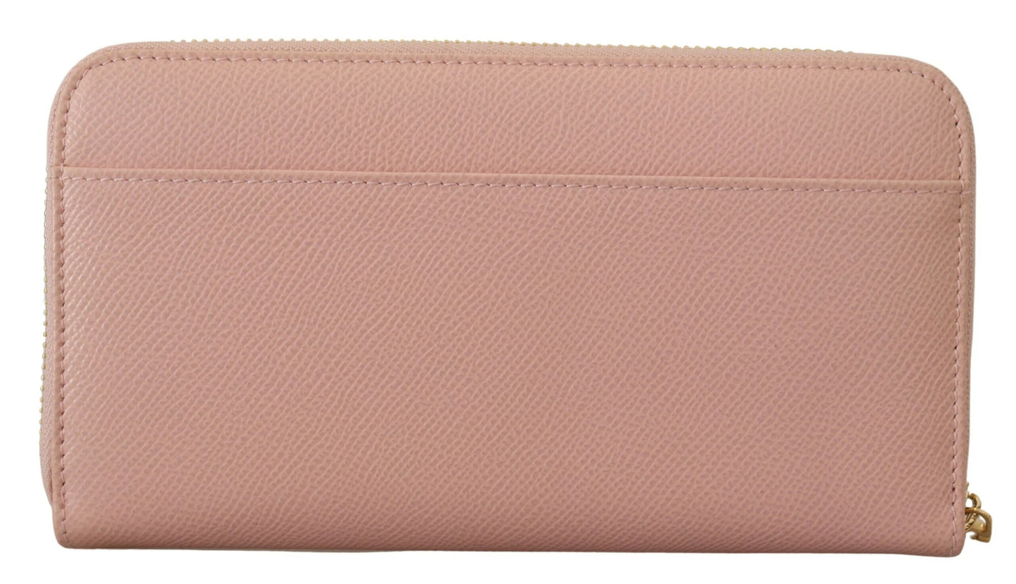 Elegant Pink Leather Continental Wallet