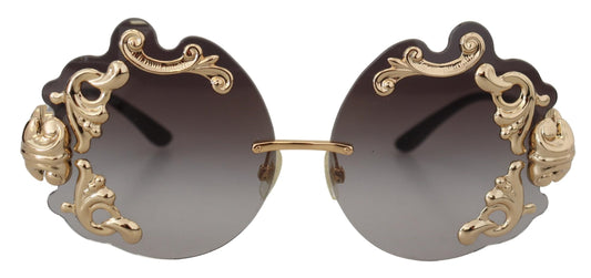 Elegant Gold-Toned Baroque Women's Sunglasses