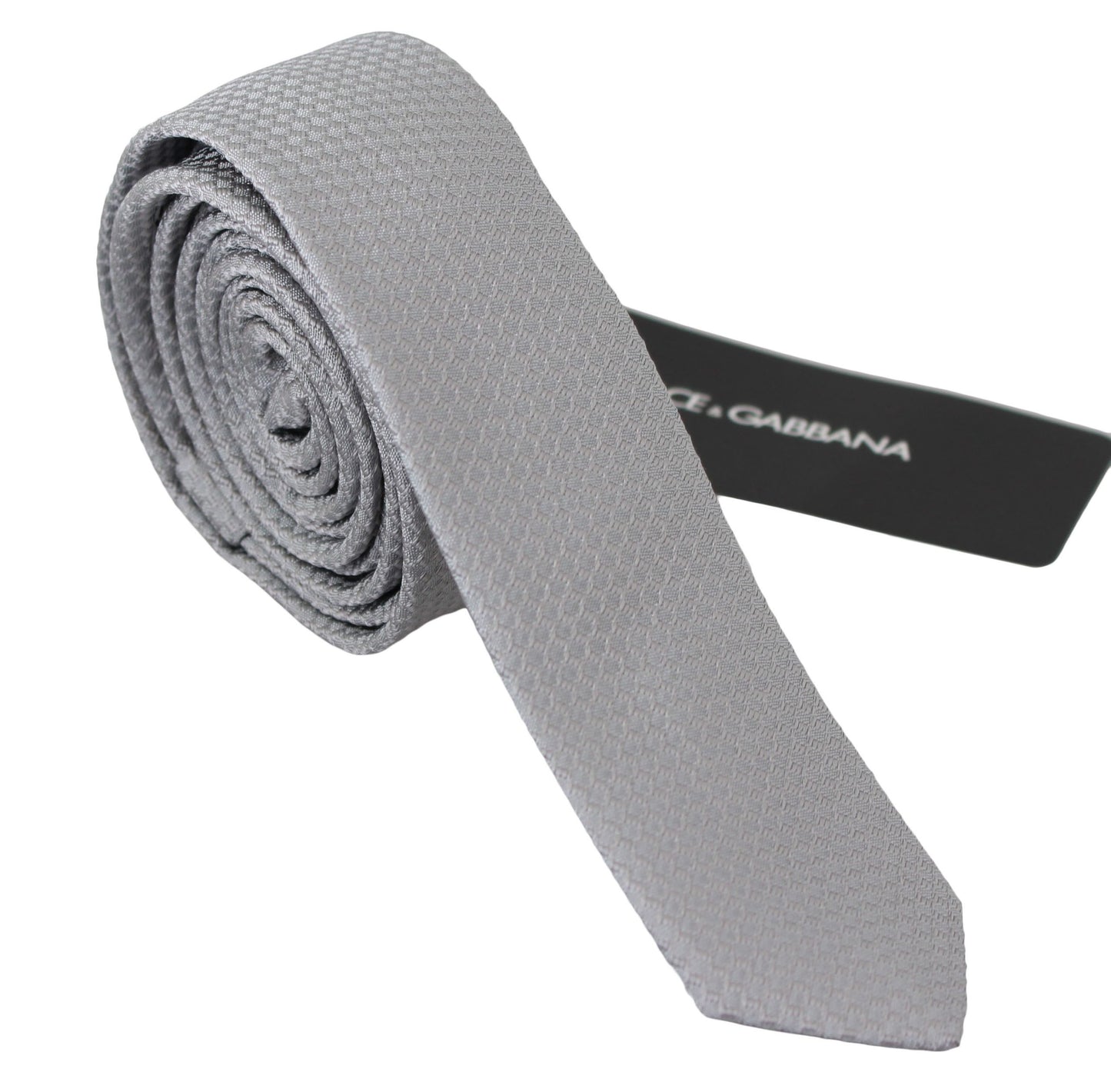 Elegant Silk Grey Embroidered Neck Tie