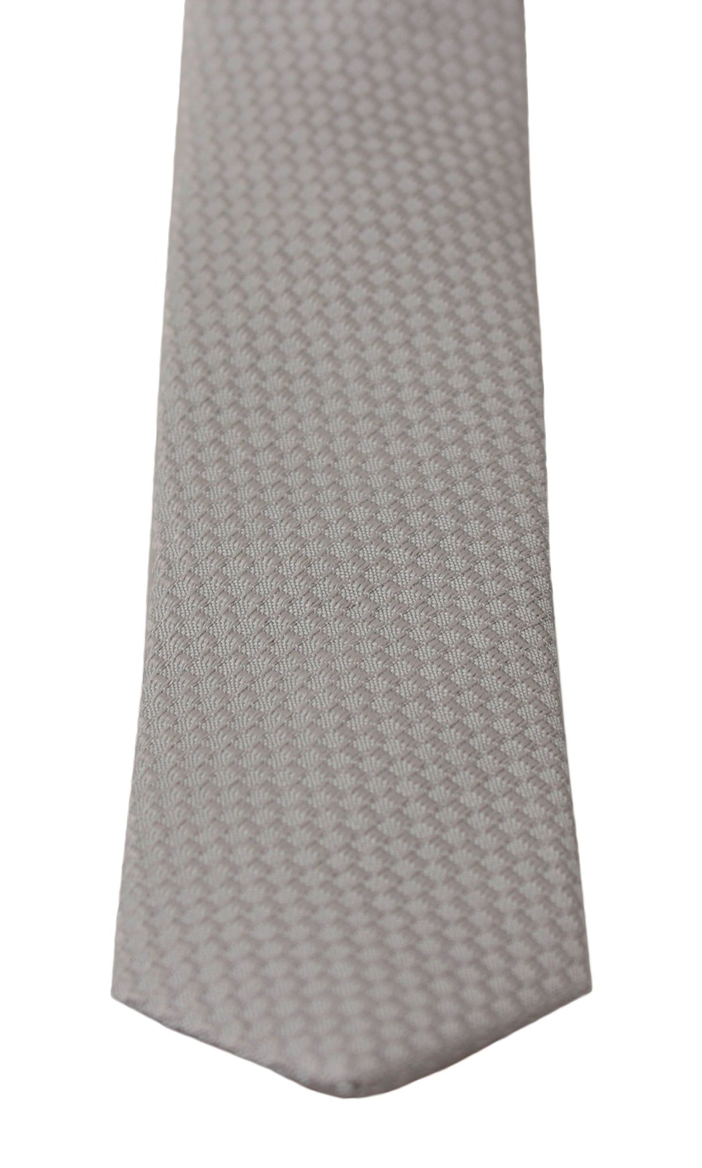 Elegant Silk Grey Embroidered Neck Tie