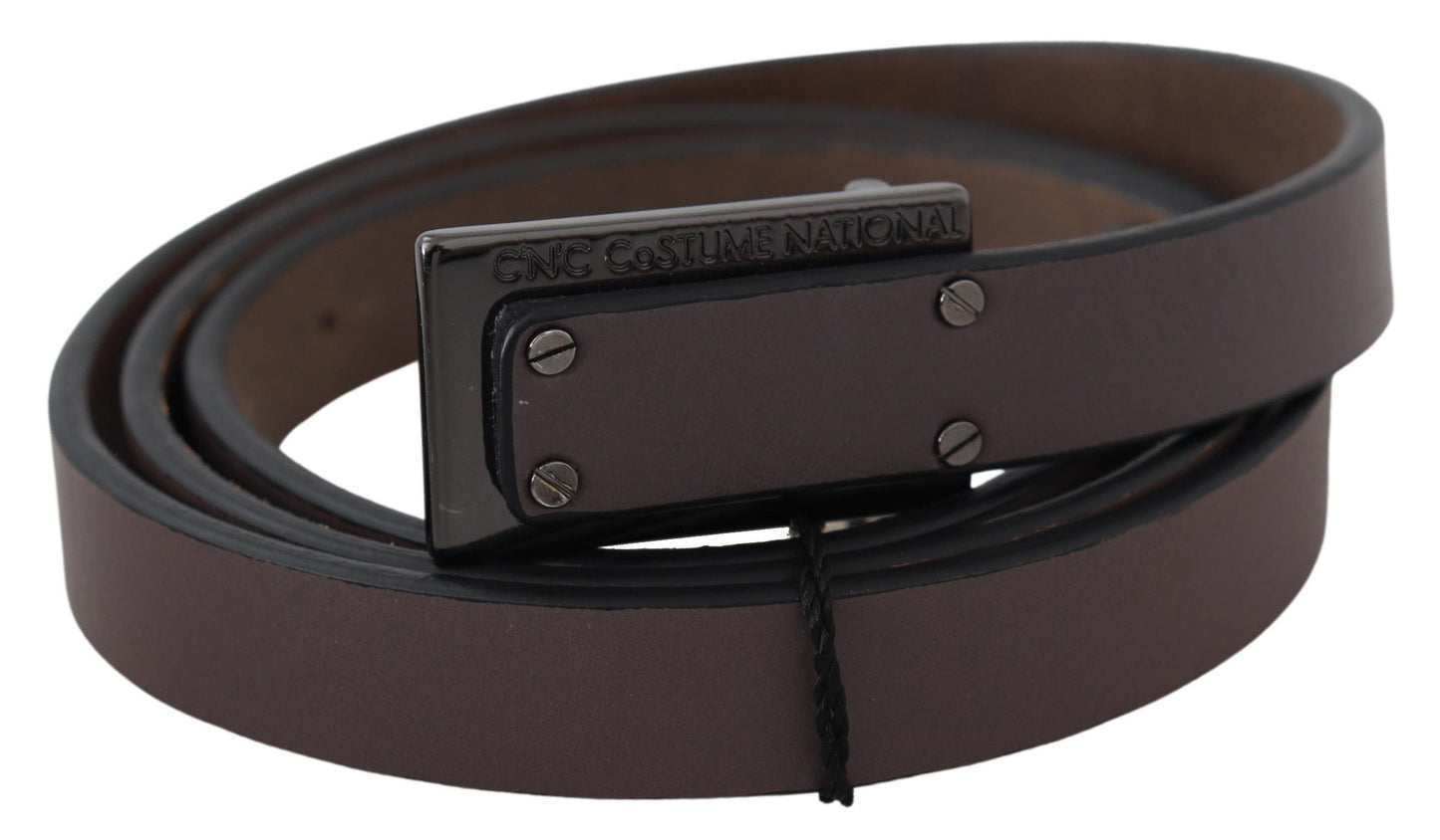 Elegant Dark Brown Leather Belt