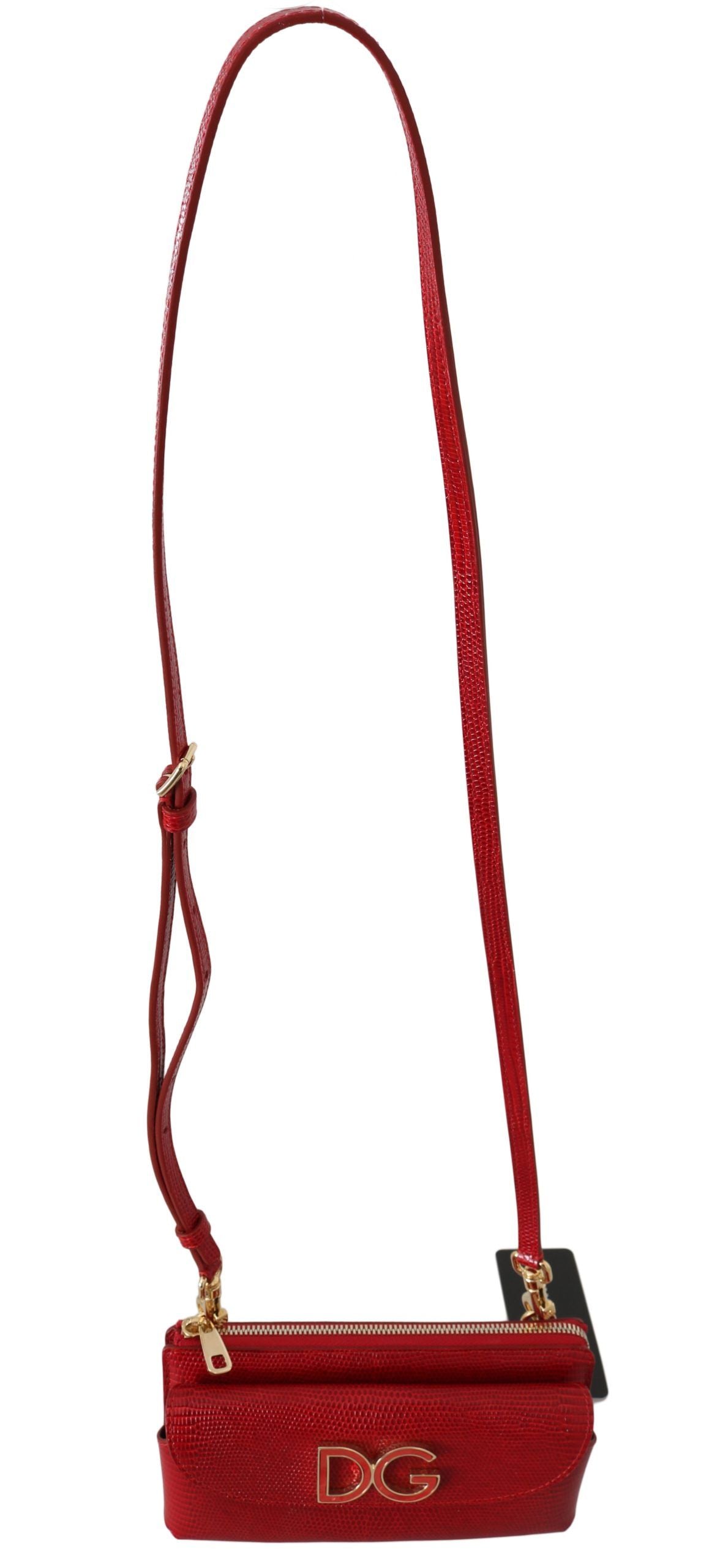 Elegant Crimson Crossbody Leather Bag