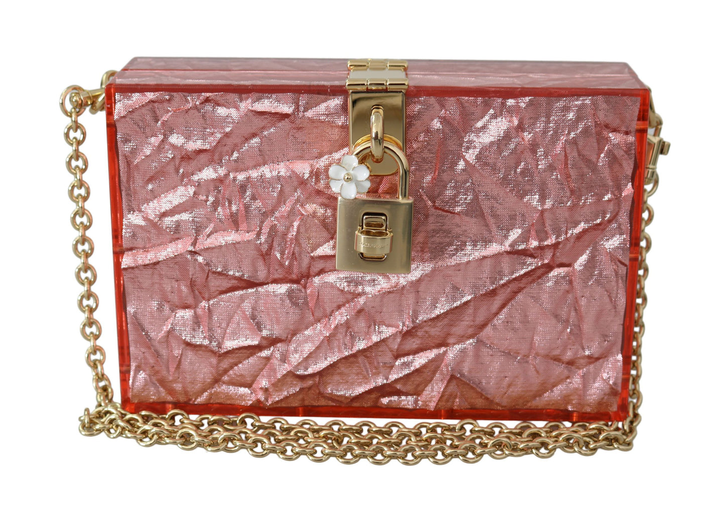 Elegant Rose Pink Metallic Sheen Box Bag