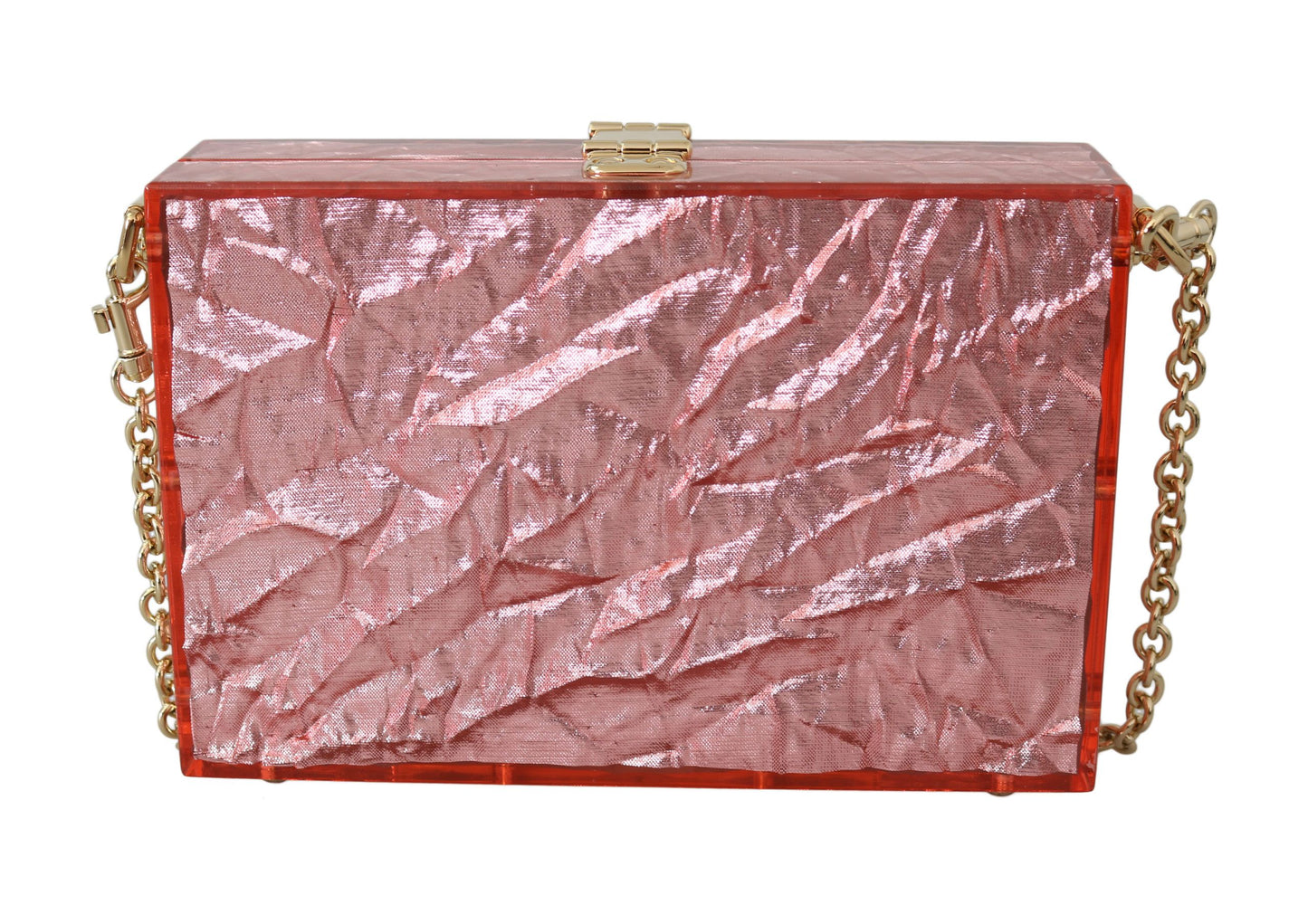 Elegant Rose Pink Metallic Sheen Box Bag