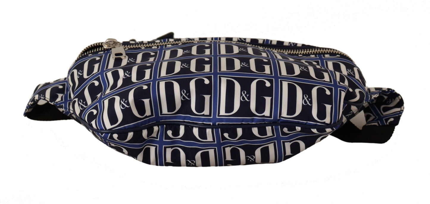 Chic Blue Logo Mania Fanny Belt Bag