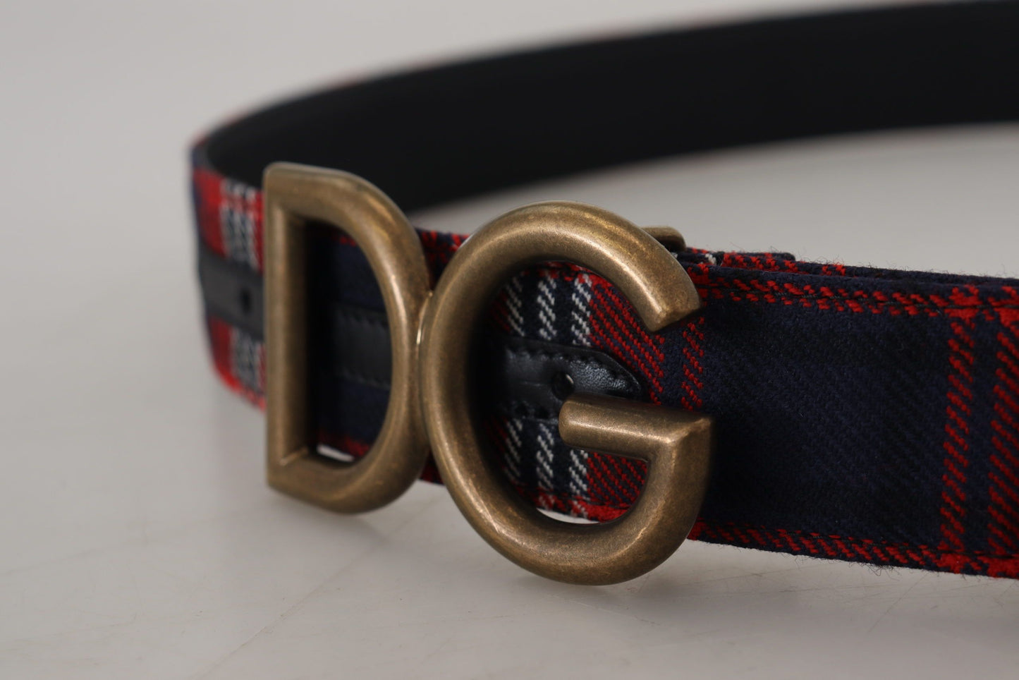 Elegant Multicolor Tartan Belt with Logo Buckle