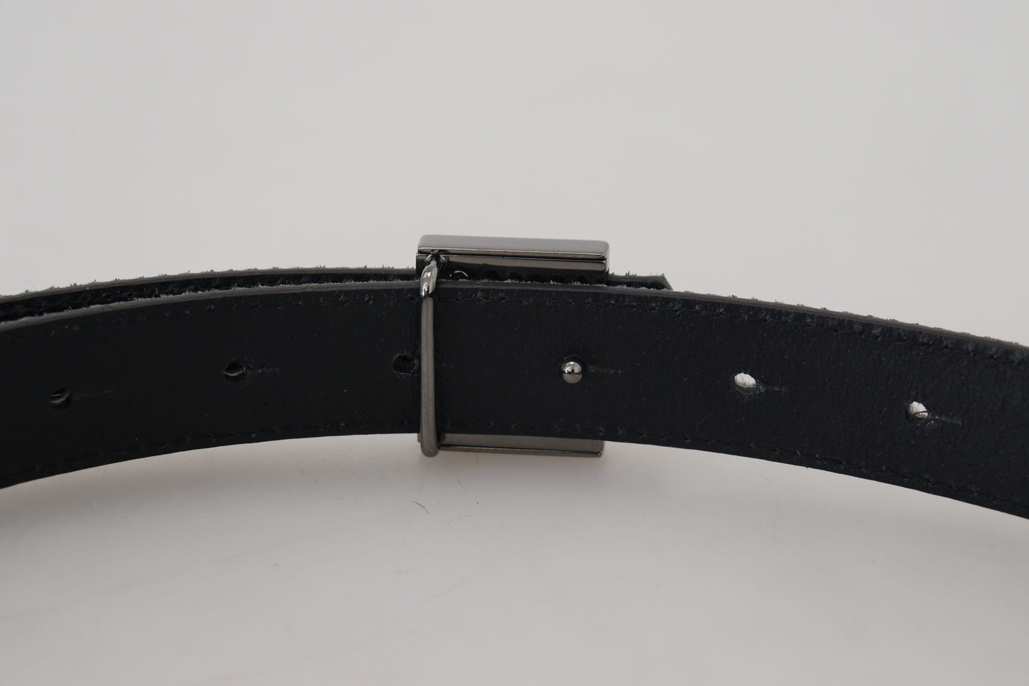 Elegant Silver Leather Designer Belt