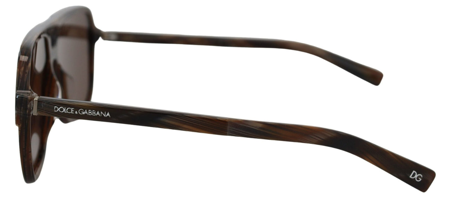 Elegant Unisex Brown Acetate Sunglasses