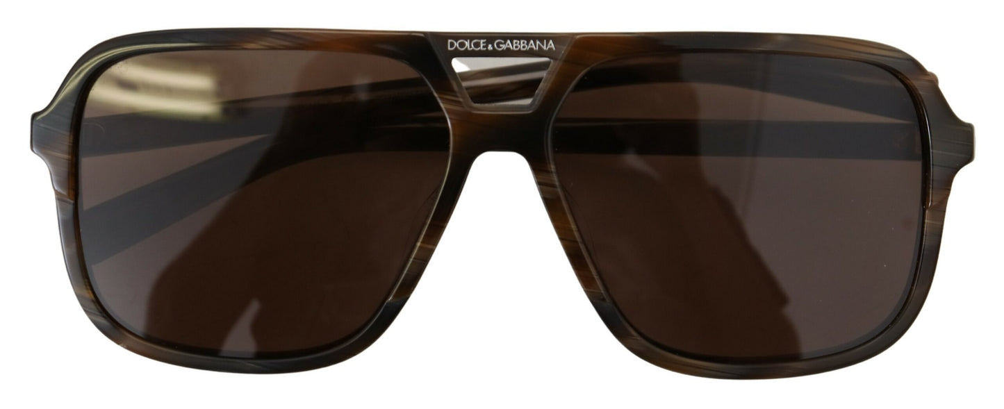 Elegant Unisex Brown Acetate Sunglasses