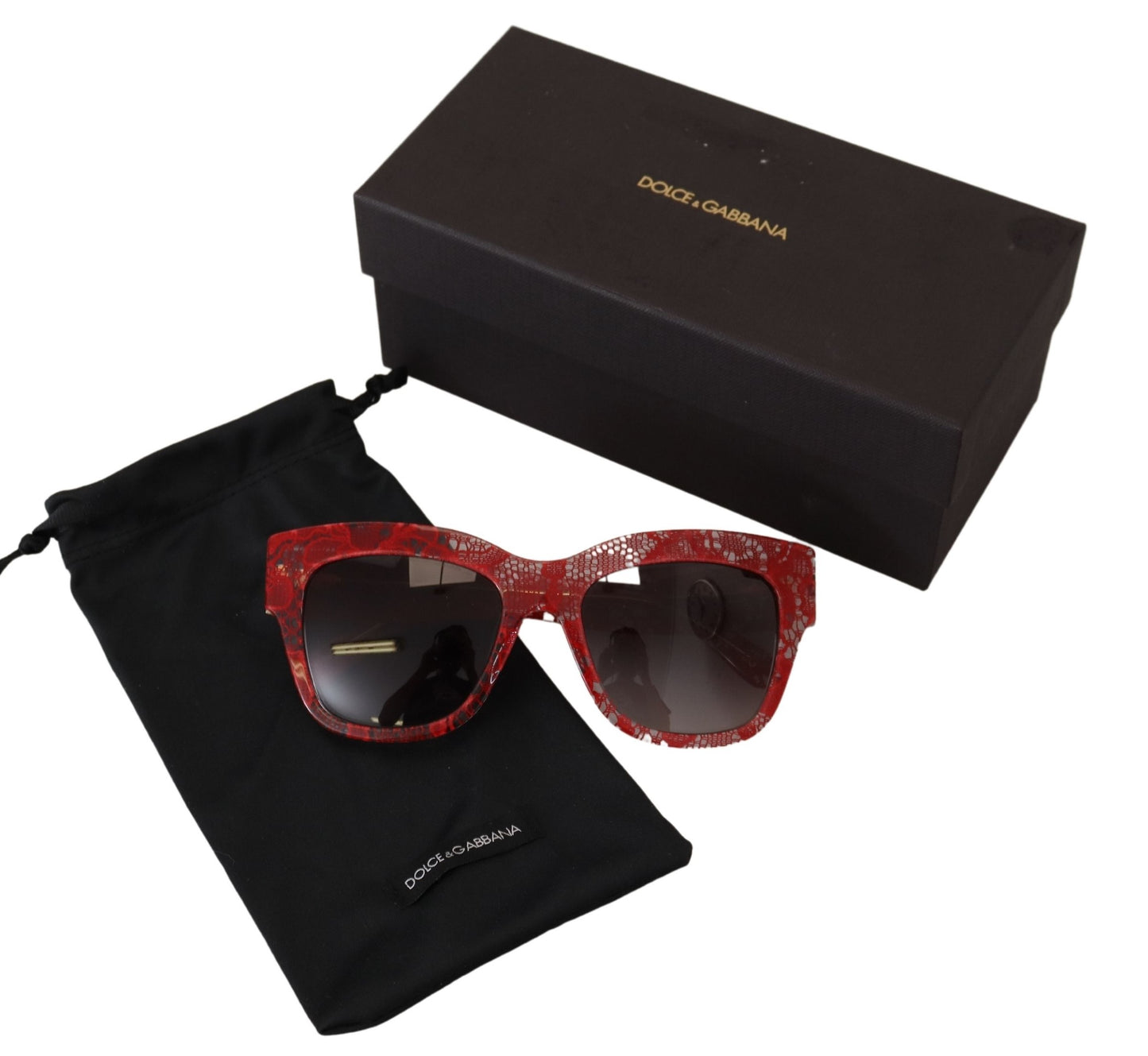 Elegant Red Lace Detail Sunglasses