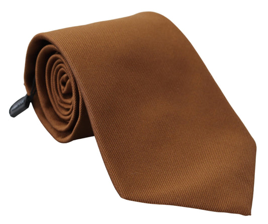 Elegant Brown Silk Men's Tie