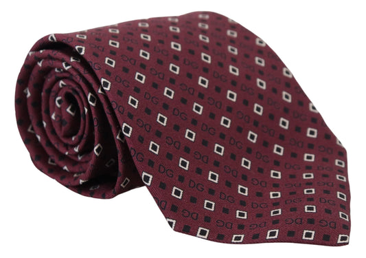 Elegant Maroon Silk Patterned Men's Tie