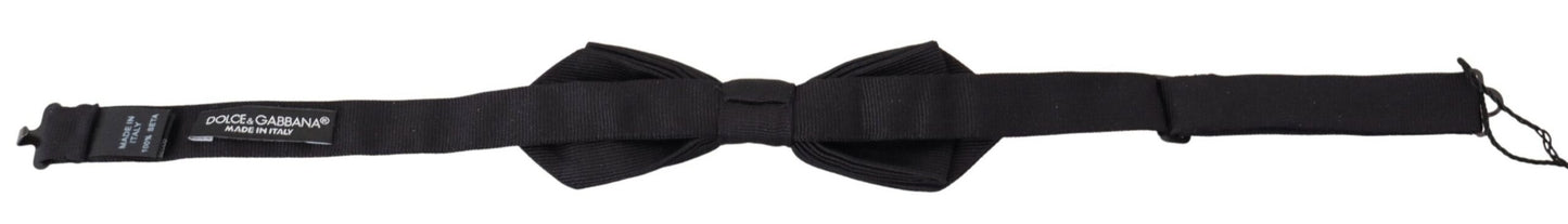 Elegant Black Silk Bow Tie