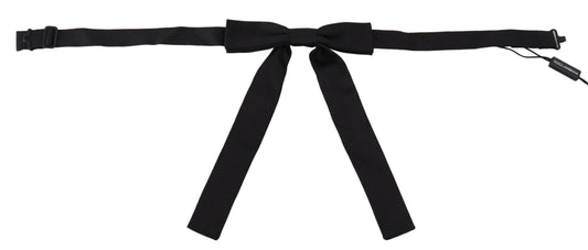 Elegant Black Silk Bow Tie