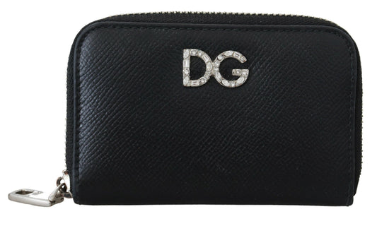 Elegant Leather Continental Wallet - Black with Silver Details