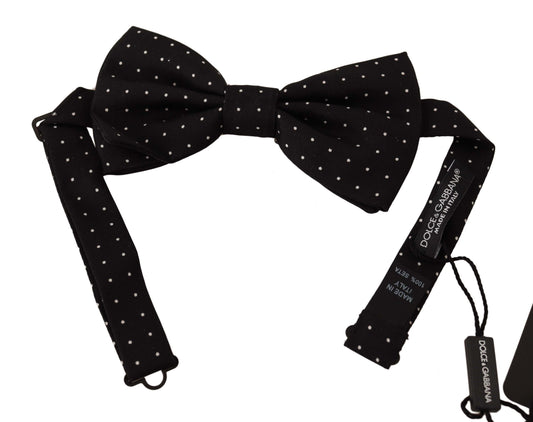 Elegant Polka Dot Silk Bow Tie