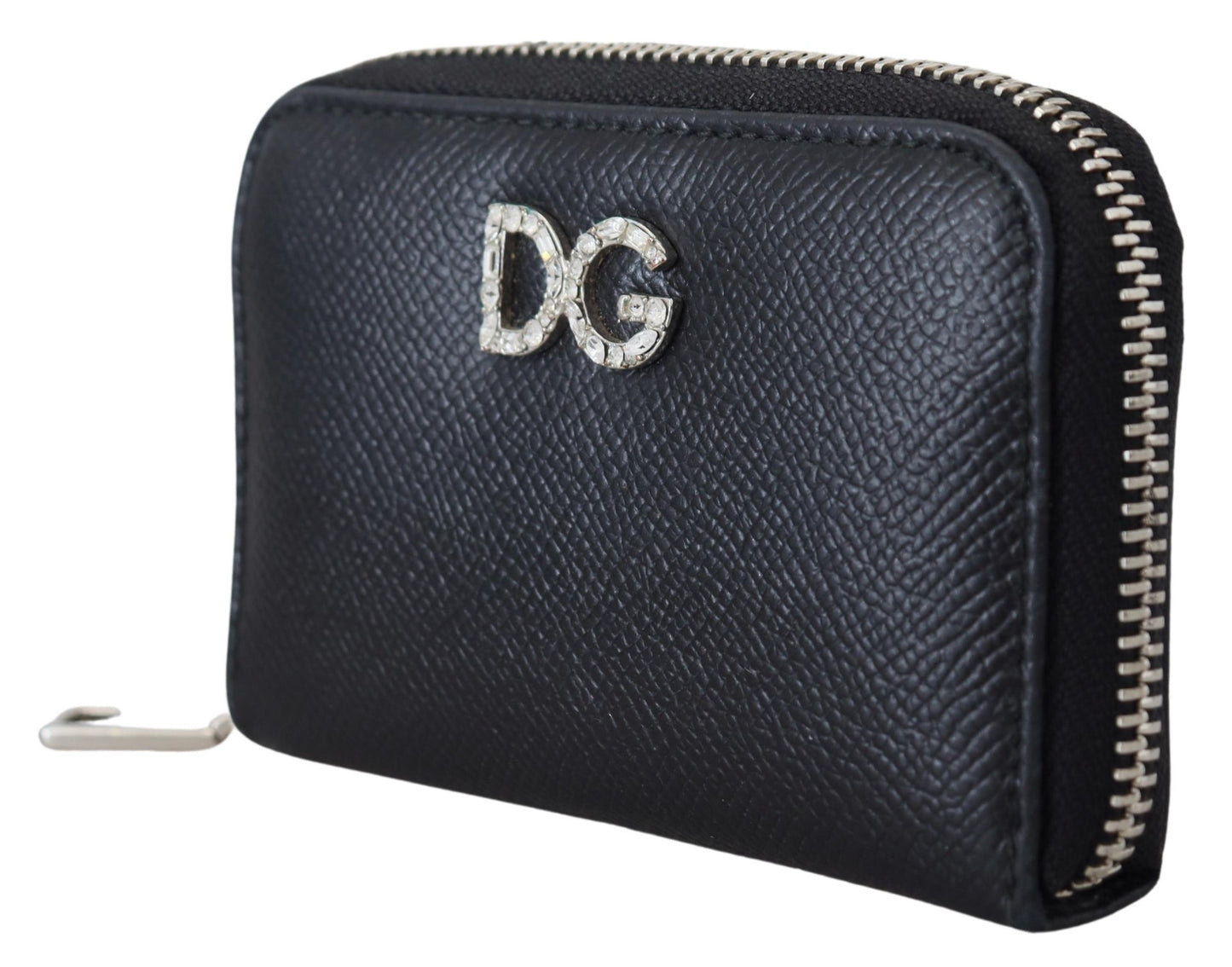 Elegant Leather Continental Wallet - Black with Silver Details