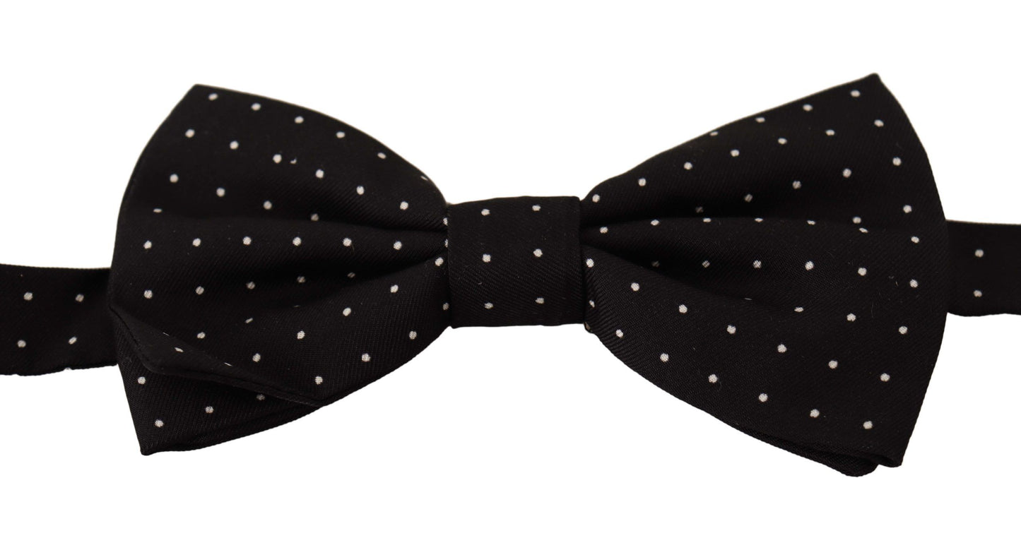 Elegant Polka Dot Silk Bow Tie