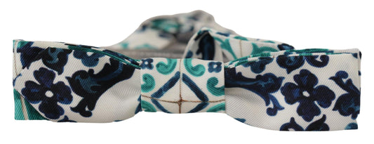 Elegant Silk Majolica Bow Tie